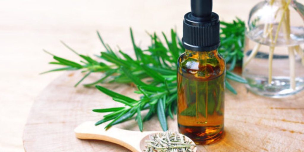 extracted oil and rosemary
