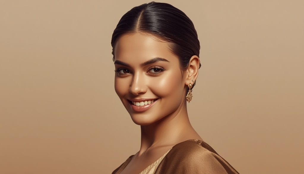 Confident Emirati model with shiny hairs Looks