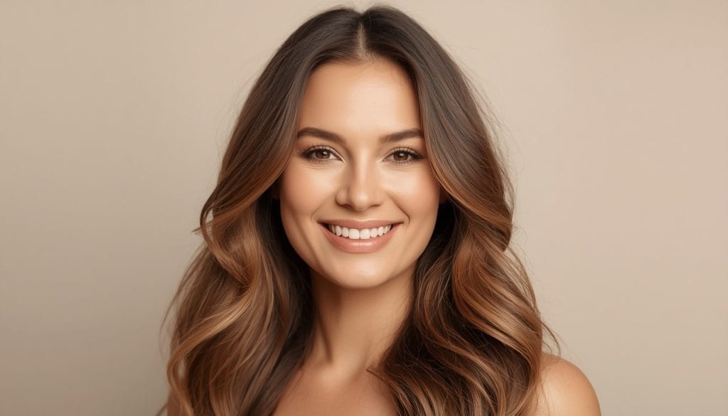 Smiling woman with healthy hairs in Pakistan