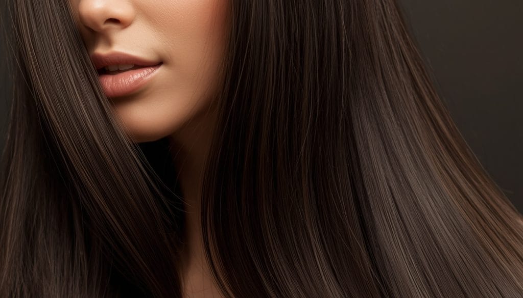 Woman with healthy shiny hair by using Castor oil