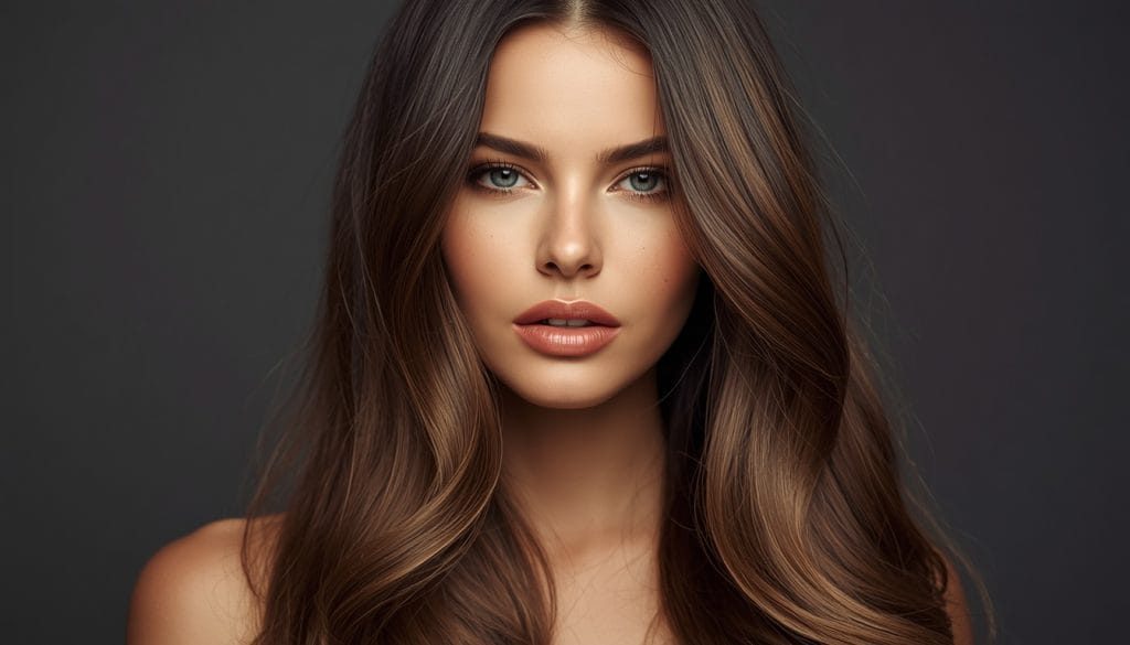 Woman with long healthy shiny hair Pakistani